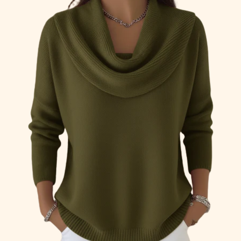 Barbara | Draped Cowl Neck Sweater