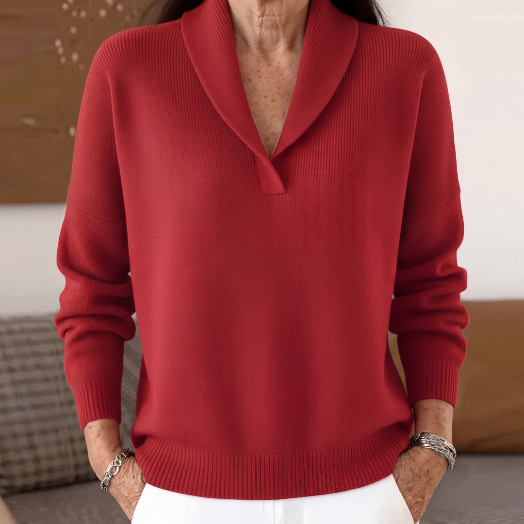 Cecile | Relaxed Shawl-Collar Sweater
