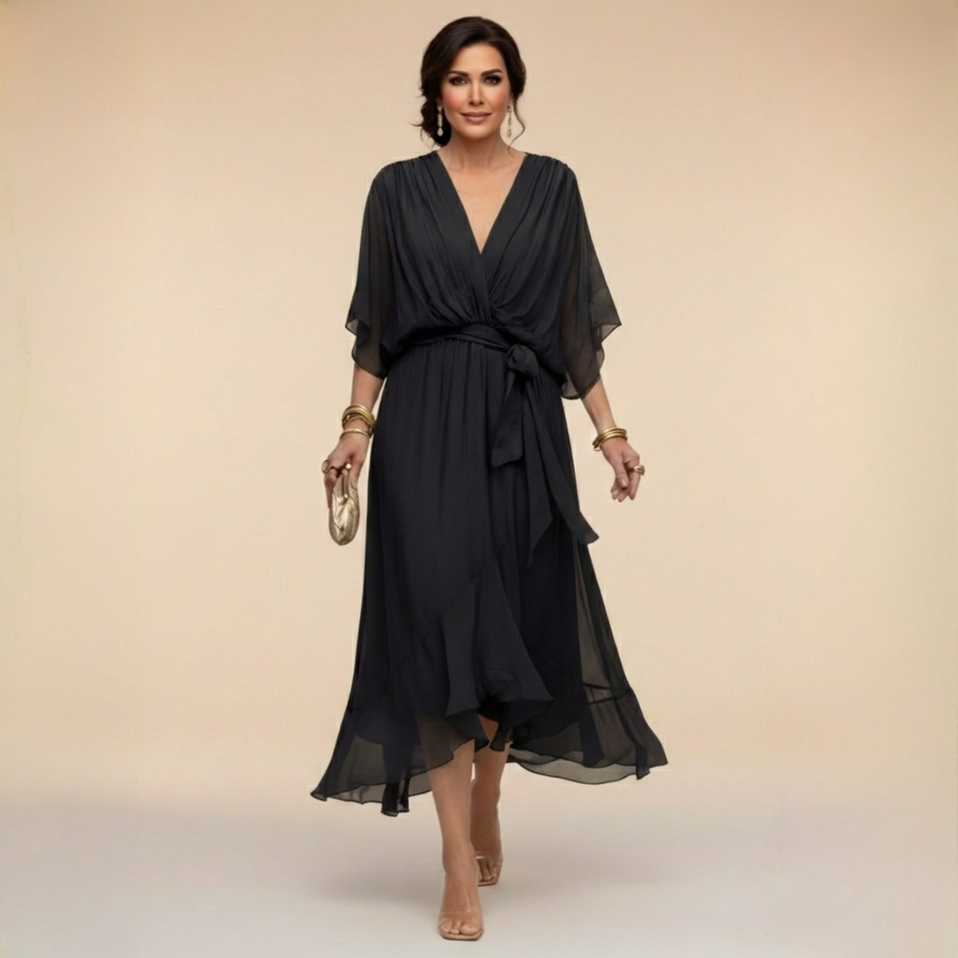 Delaney | Flowing V-Neck Midi Dress