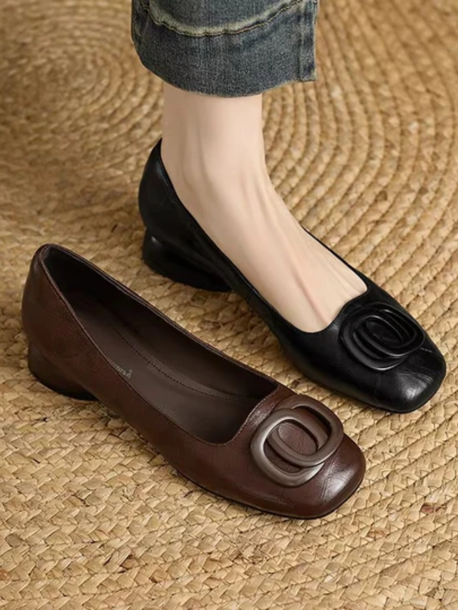 Blanche | Elegant Square-Toe Flats