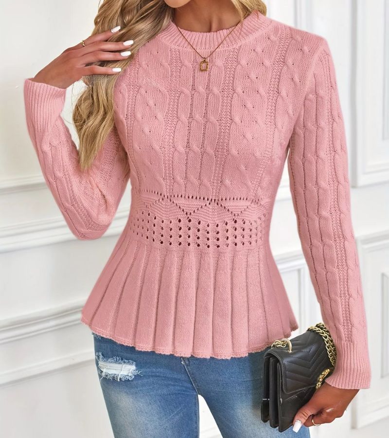Elaine | Textured Peplum Sweater