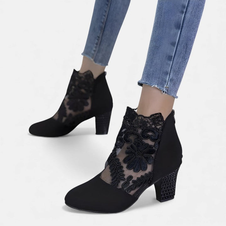 Corinthia | Lace-Detail Block Heels