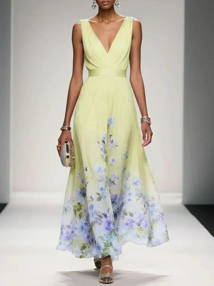 Roselle | Floral V-Neck Maxi Dress