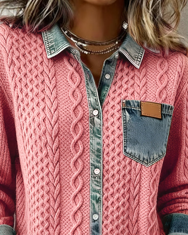 Sharon | Textured Button-Front Shirt