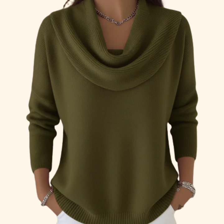 Barbara | Draped Cowl Neck Sweater
