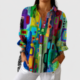 Vibrant Abstract Color Blouse