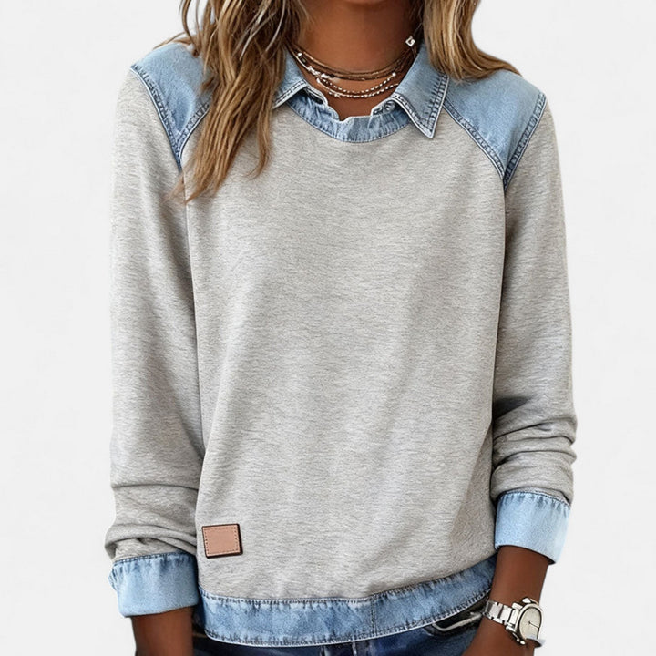 Odalie | Collared Two-Tone Sweater