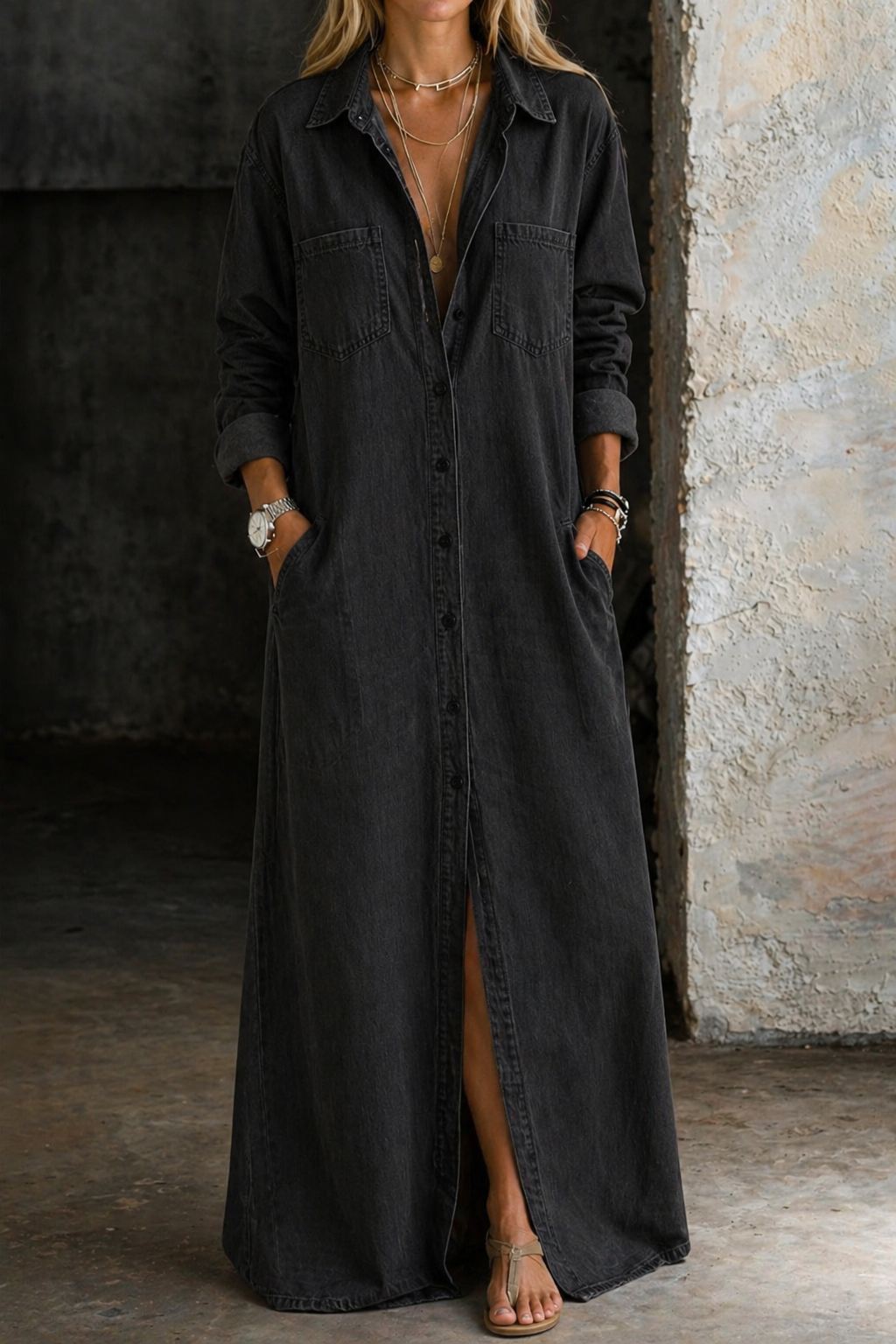 Fenella | Relaxed Button-Front Shirt Dress