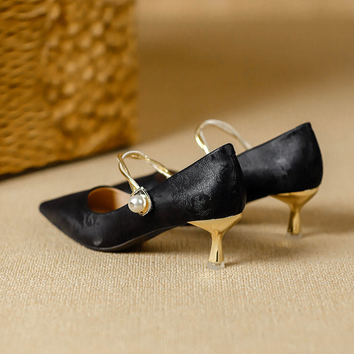Eugenie | Pointed-Toe Pearl Heels