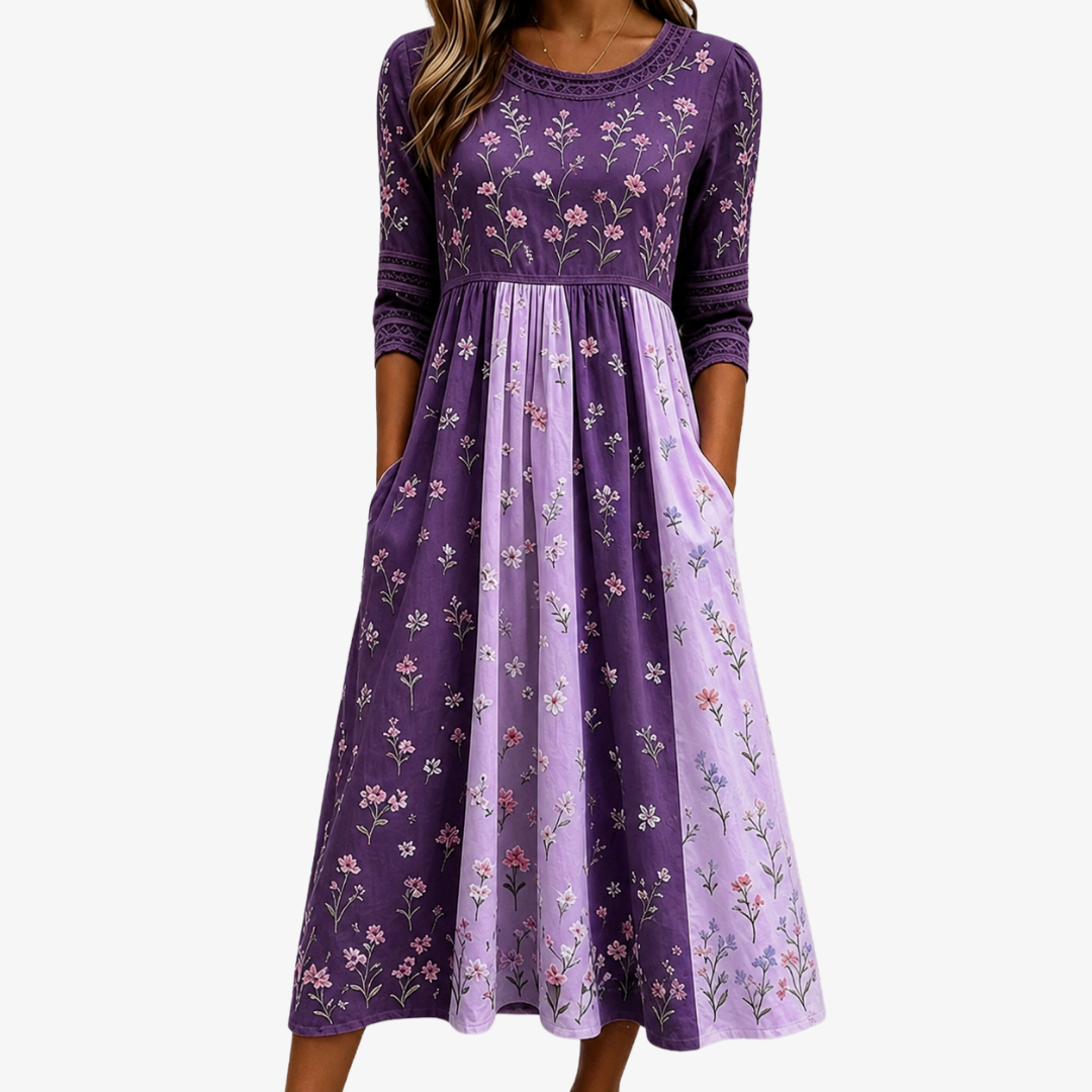 Heidi | Wildflower Panel Midi Dress
