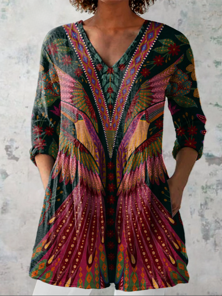 Marisa | Artful V-Neck Tunic