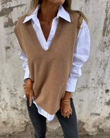 Beatrice | Relaxed V-Neck Knit Vest