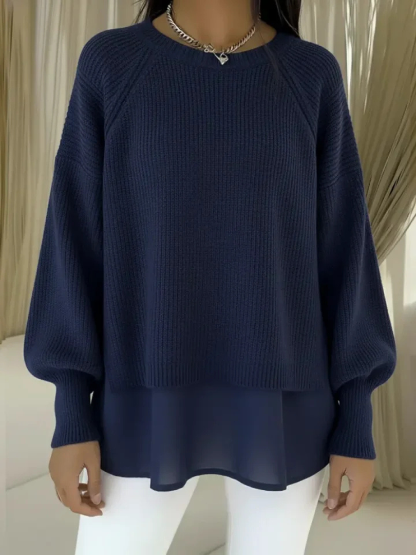 Eileen | Layered Ribbed-Knit Sweater