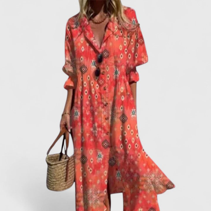 Thea | Artful Boho Maxi Dress
