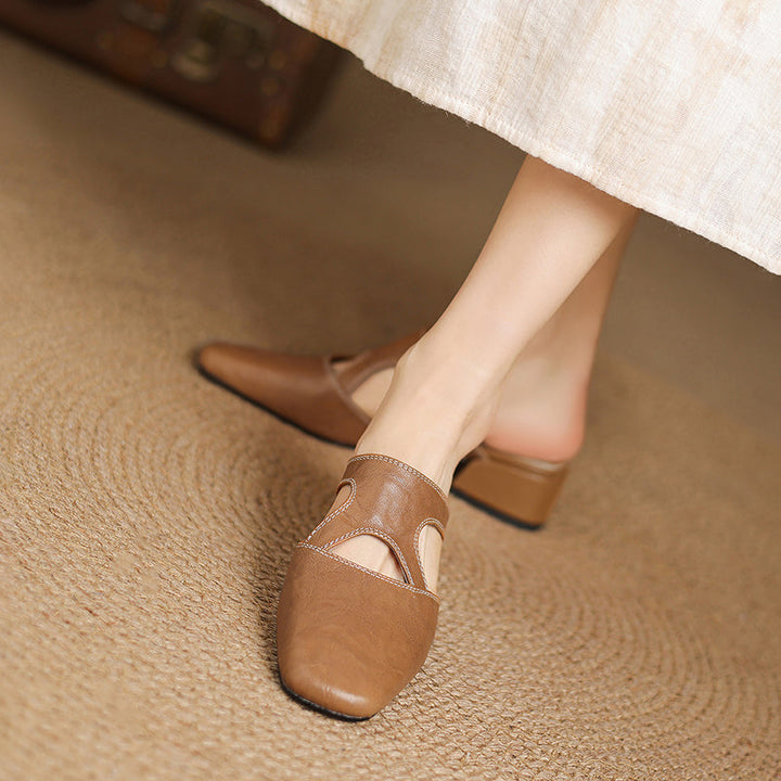 Brielle | Square-Toe Heeled Mules