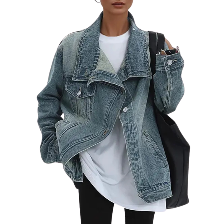 Frances | Vintage-Washed High-Neck Jacket