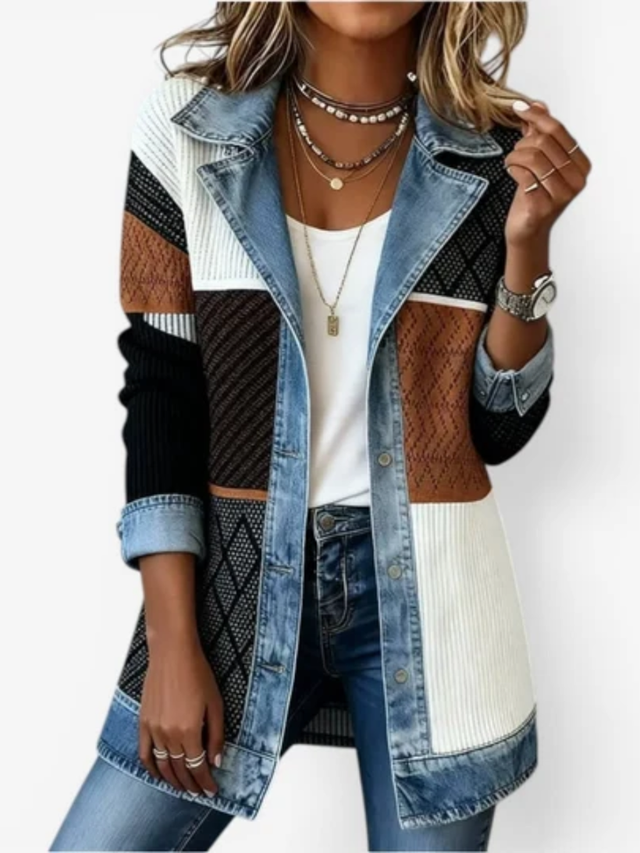 Elaina | Textured Contrast Jacket