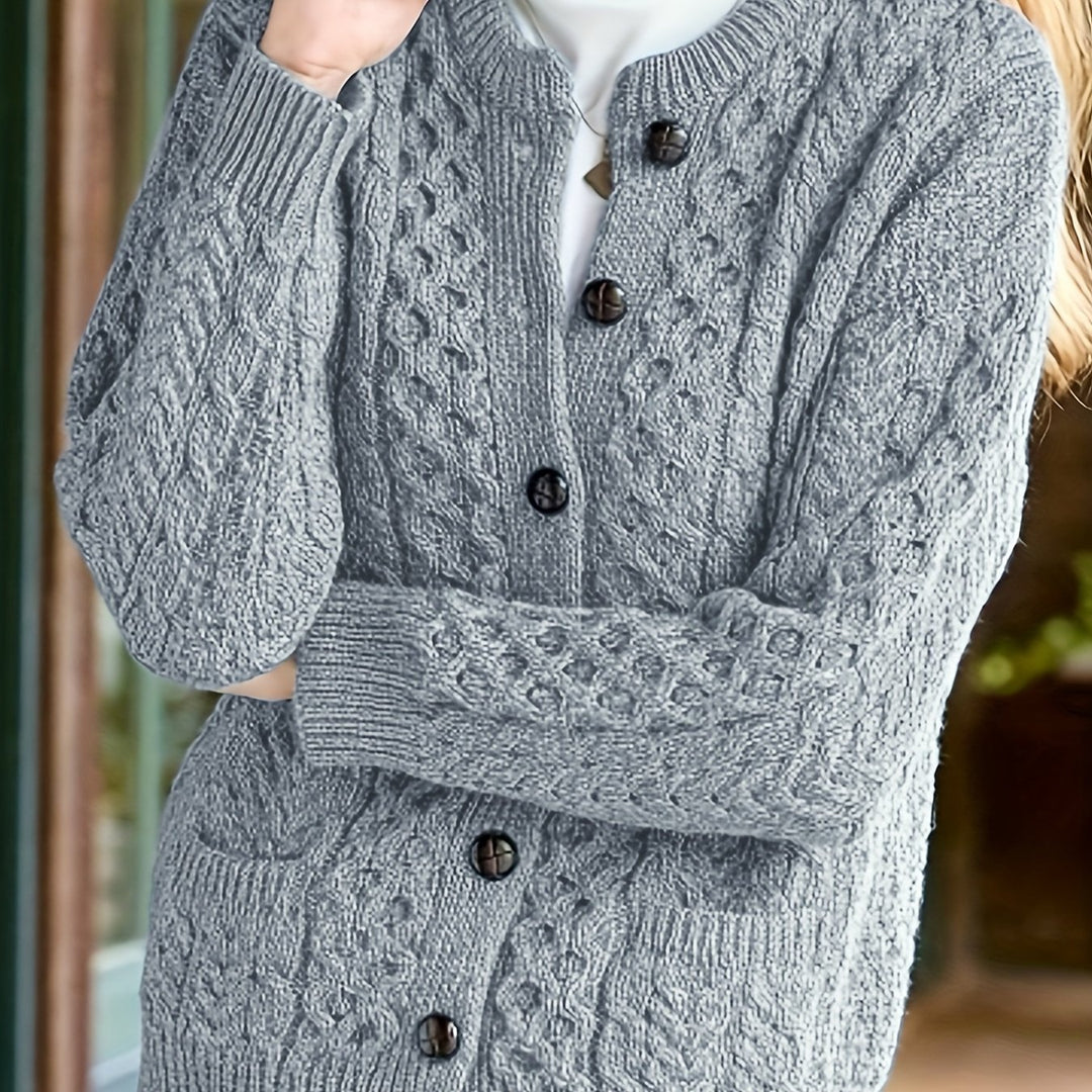 Delphine | Cable-Knit Button Cardigan
