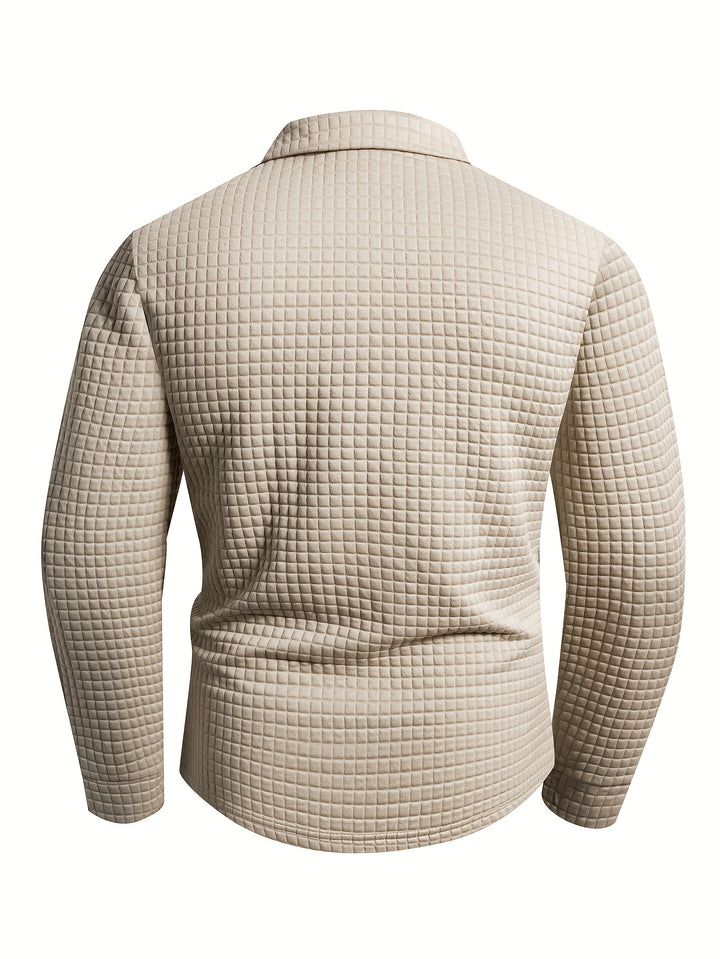 Hollis | Textured Long-Sleeve Polo Shirt