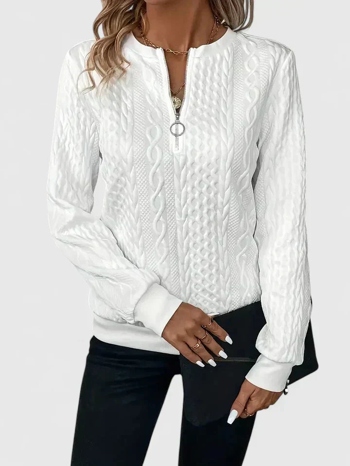 Whitney | Textured Half-Zip Sweater