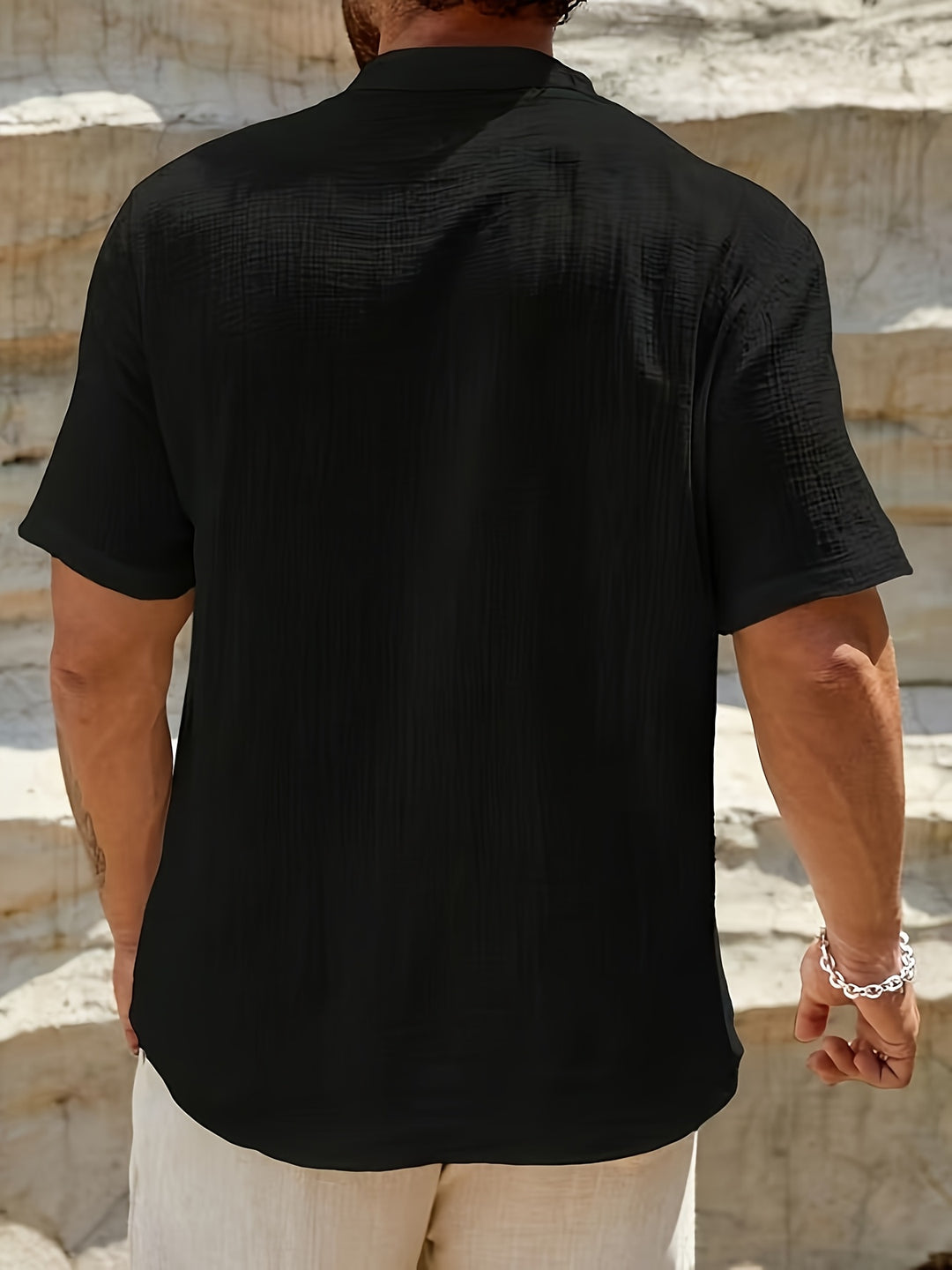 Owen | Men's Linen Henley Beach Shirt