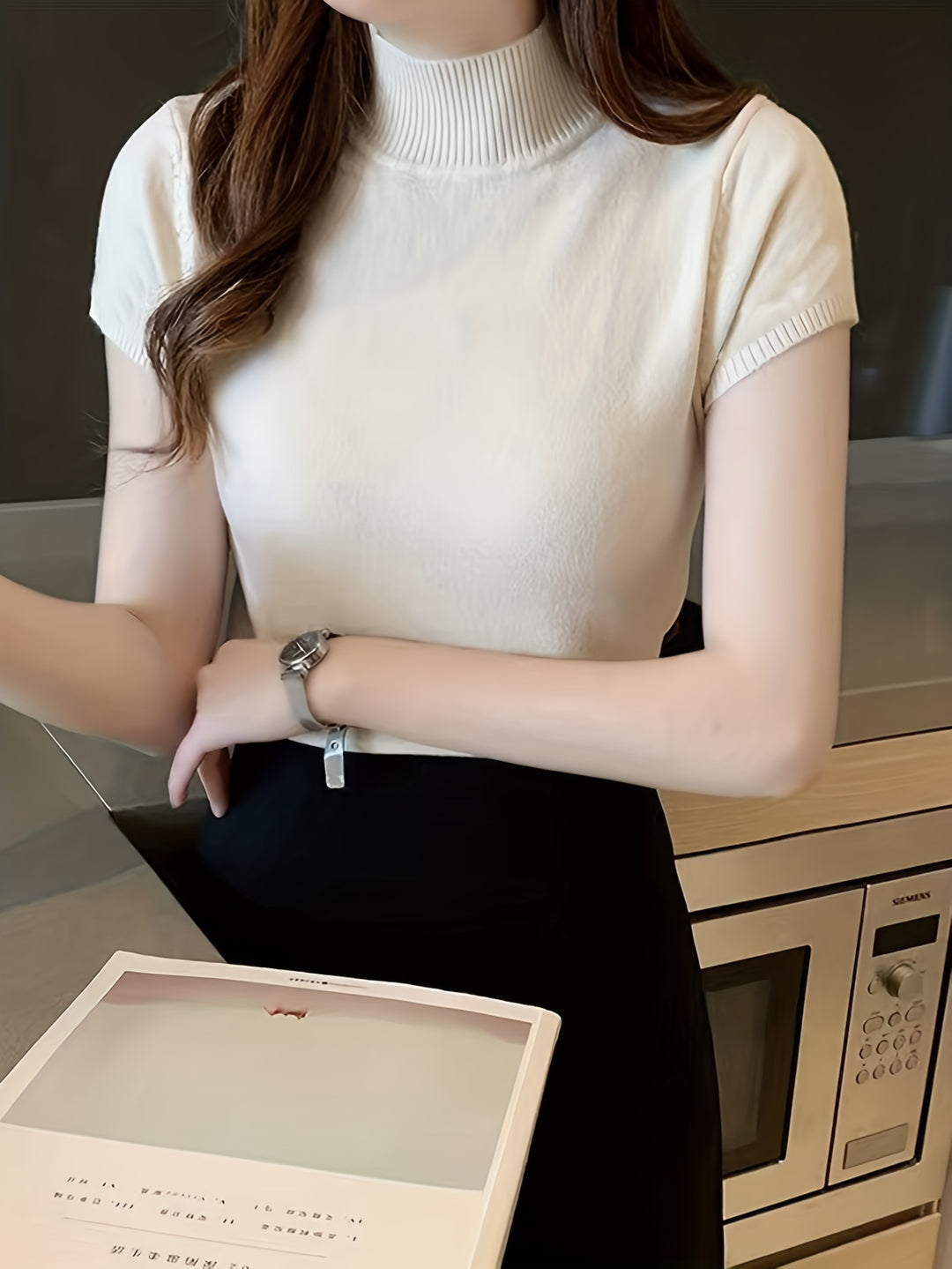 Josephine | Refined Mock-Neck Short-Sleeve Top