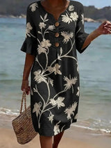 Elaina | Botanical Print Shift Dress