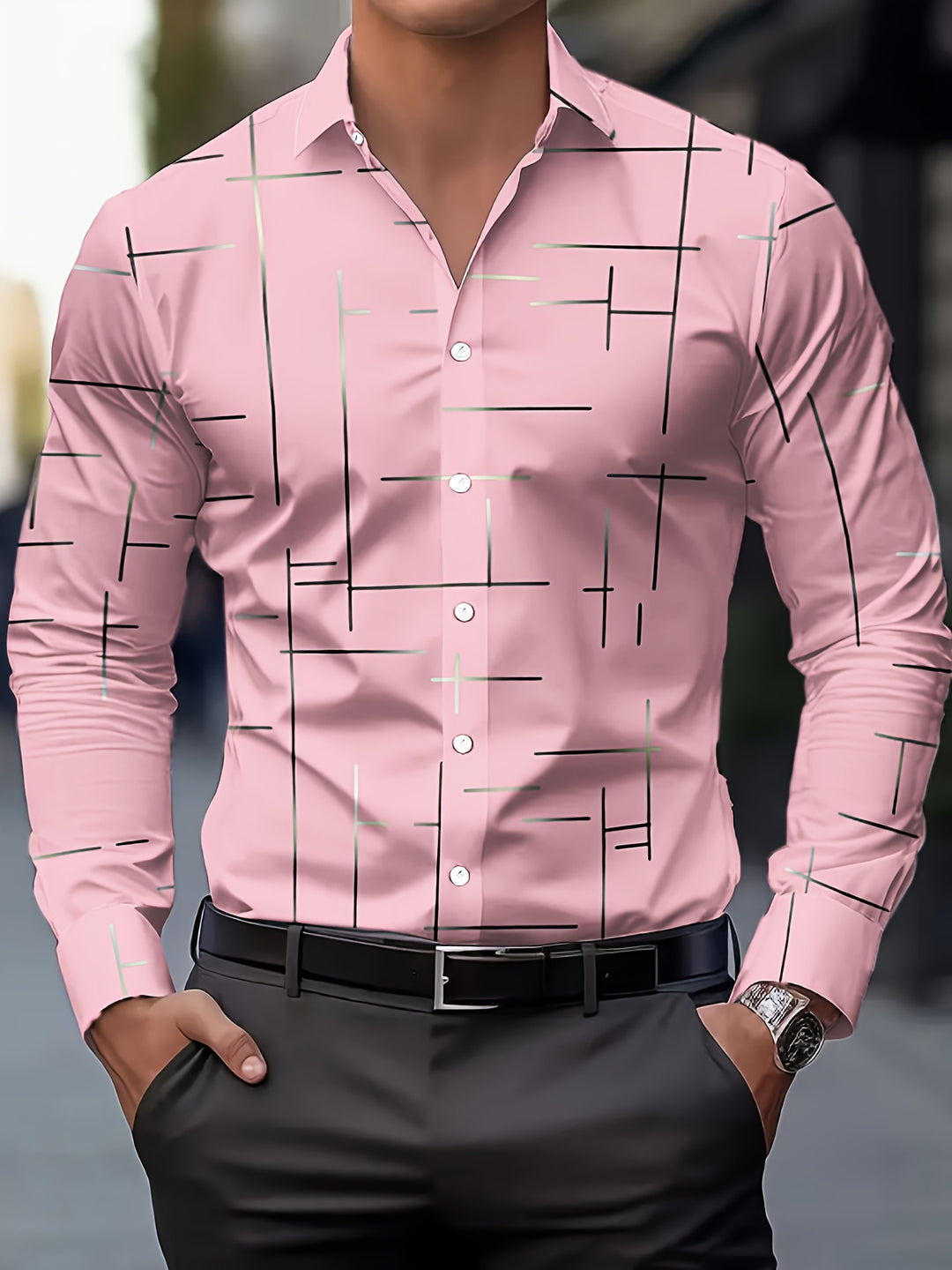 Franklin | Men's Geometric Print Long Sleeve Shirt