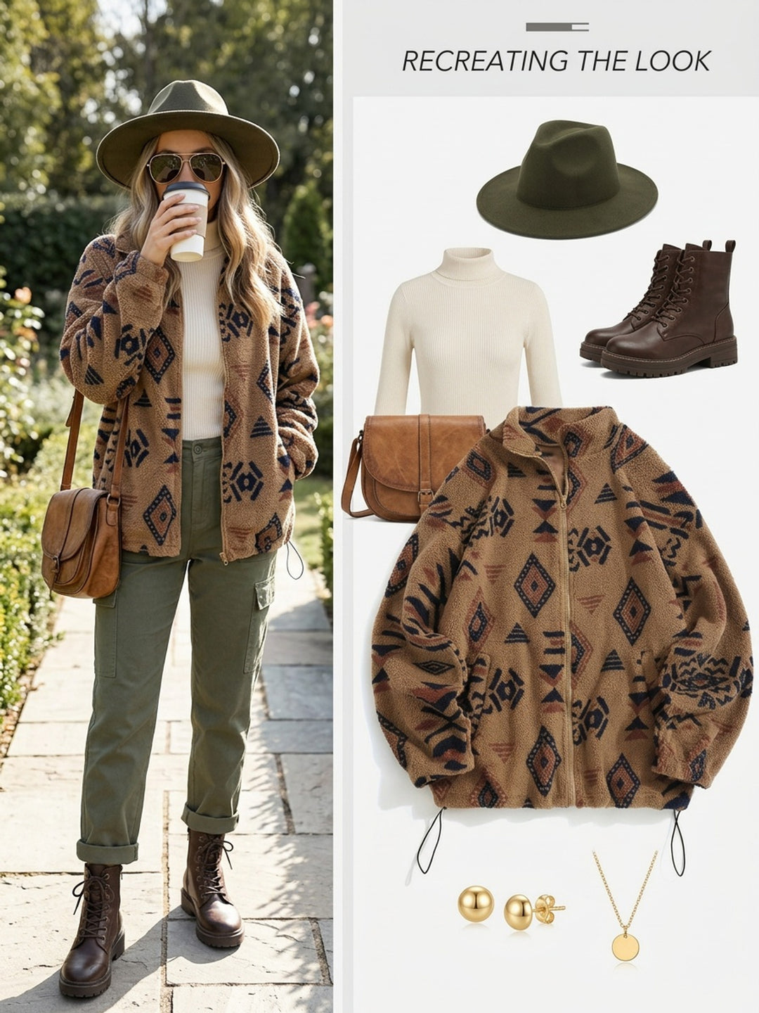 Juno | Patterned Plush Zip-Up Jacket