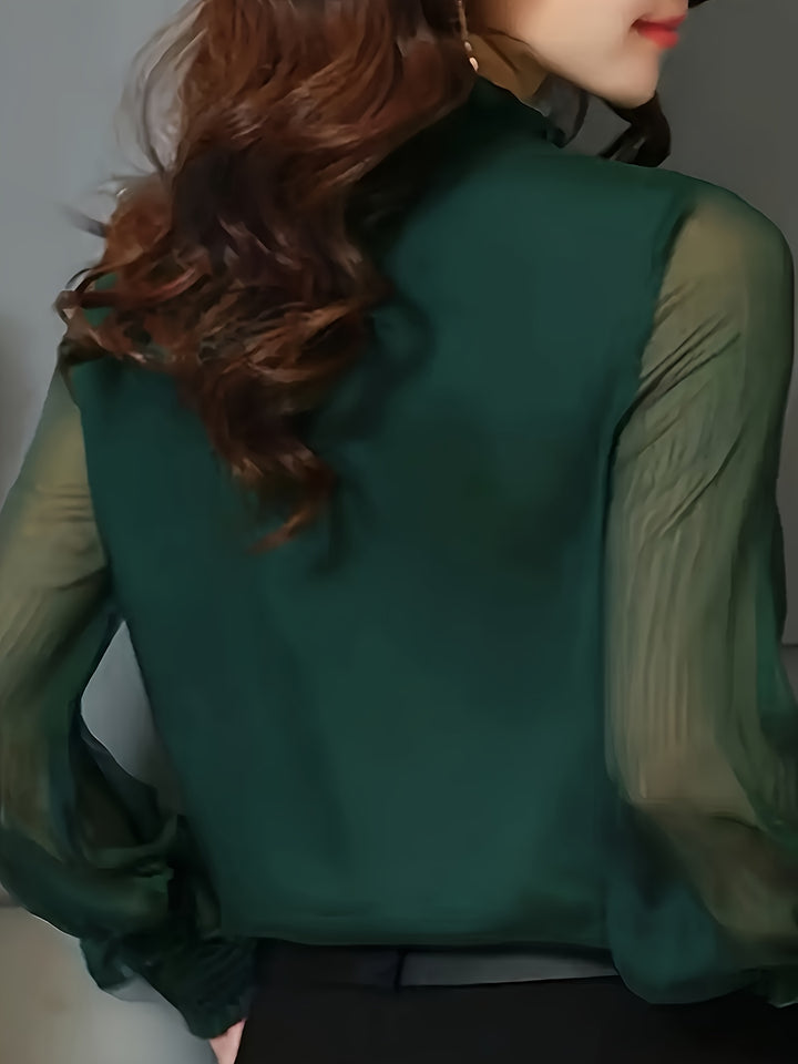 Sabrina | Stand-Collar Long-Sleeve Blouse