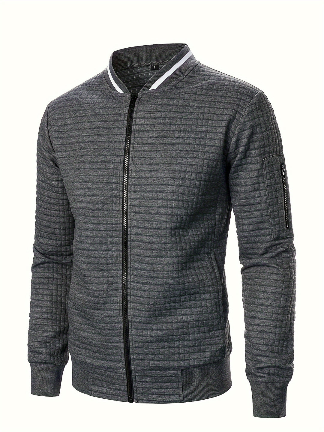 Marcus | Textured Stand-Collar Bomber Jacket