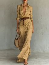 Camila | Collared Wrap Maxi Dress