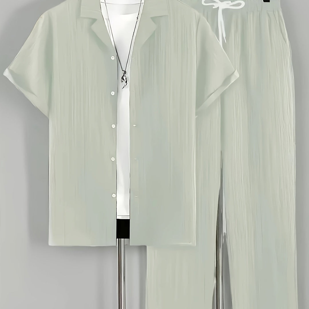 Elliot | Men's Cuban Collar Shirt & Pants Set