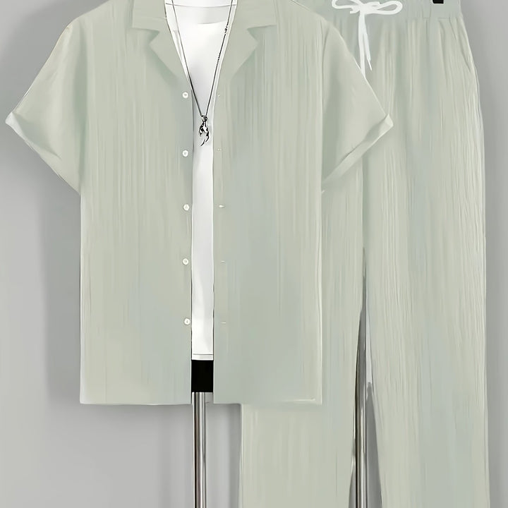 Elliot | Men's Cuban Collar Shirt & Pants Set