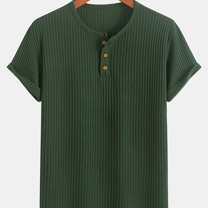 Augustus | Men's Ribbed Knit Henley T-Shirt