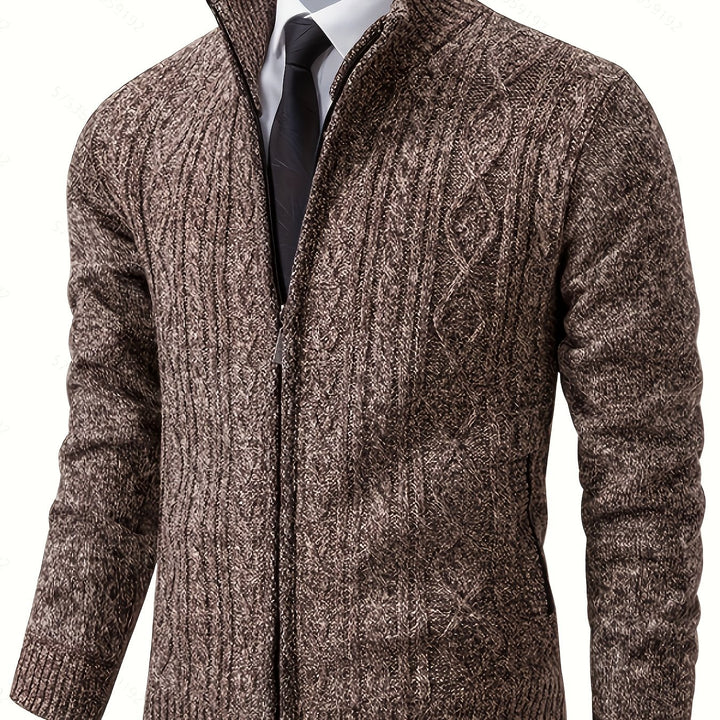 Rupert | Cable-Knit Stand-Collar Cardigan