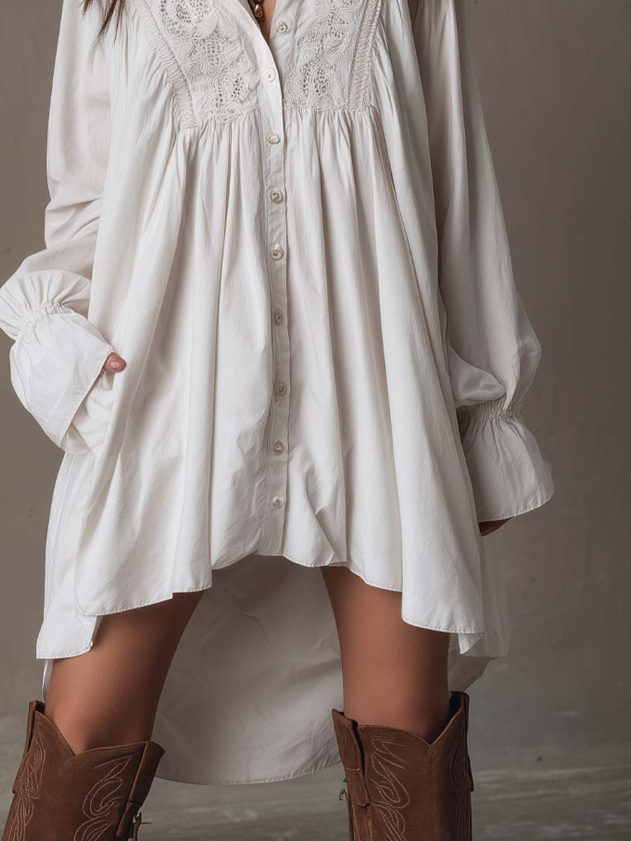 Corinne | Flowing High-Low Shirt Dress
