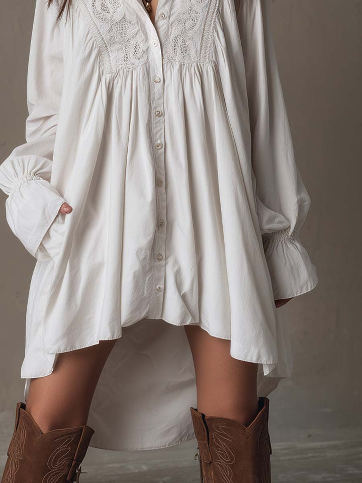 Corinne | Flowing High-Low Shirt Dress