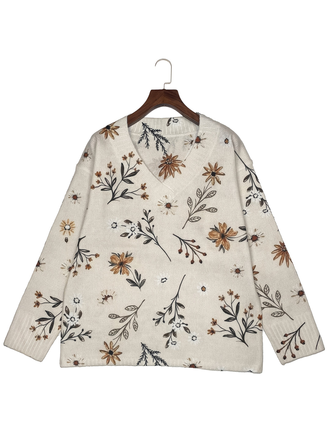 Gemma | Botanical V-Neck Sweater