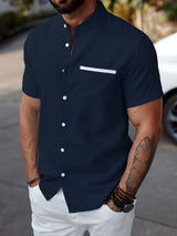 Radley | Men's Mandarin Collar Short Sleeve Shirt