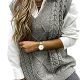 Cambria | Cable-Knit V-Neck Sweater Vest