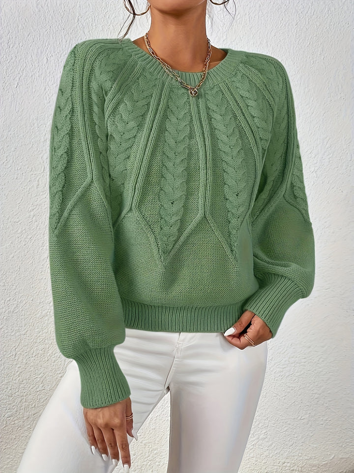 Greta | Cable-Knit Round-Neck Sweater