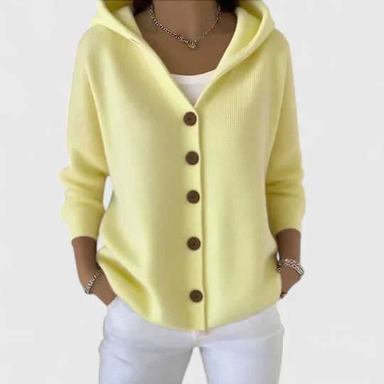 Lauren | Cozy Hooded Button Cardigan