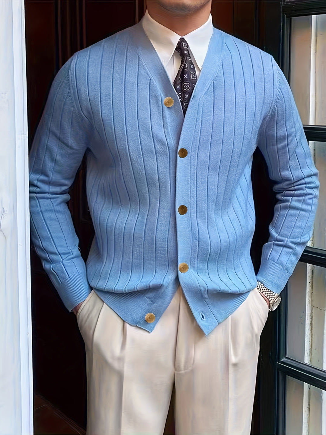 Oliver | Ribbed Button-Up Cardigan