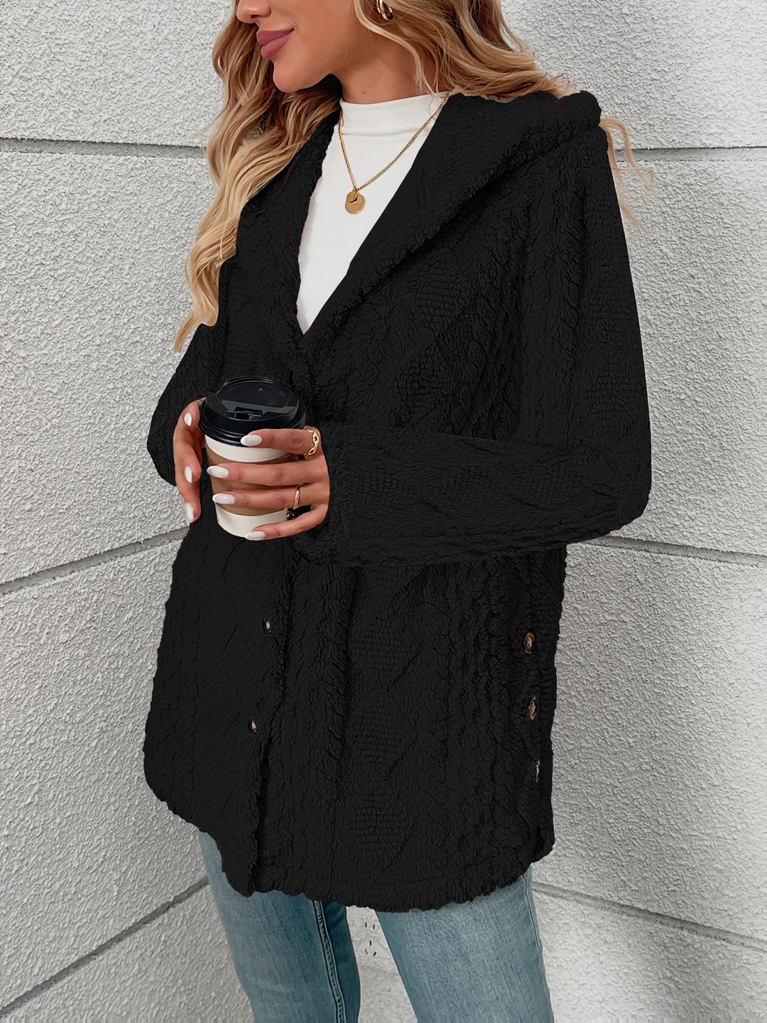 Delphine | Textured Hooded Jacket