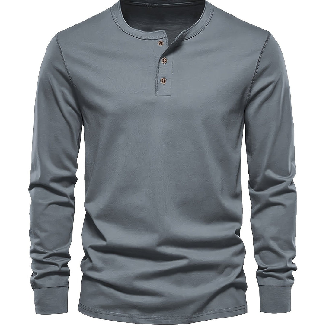 Seth | Men's Long Sleeve Cotton Henley