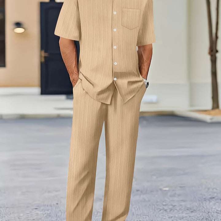 Landon | Men's Short Sleeve Shirt & Trousers Set