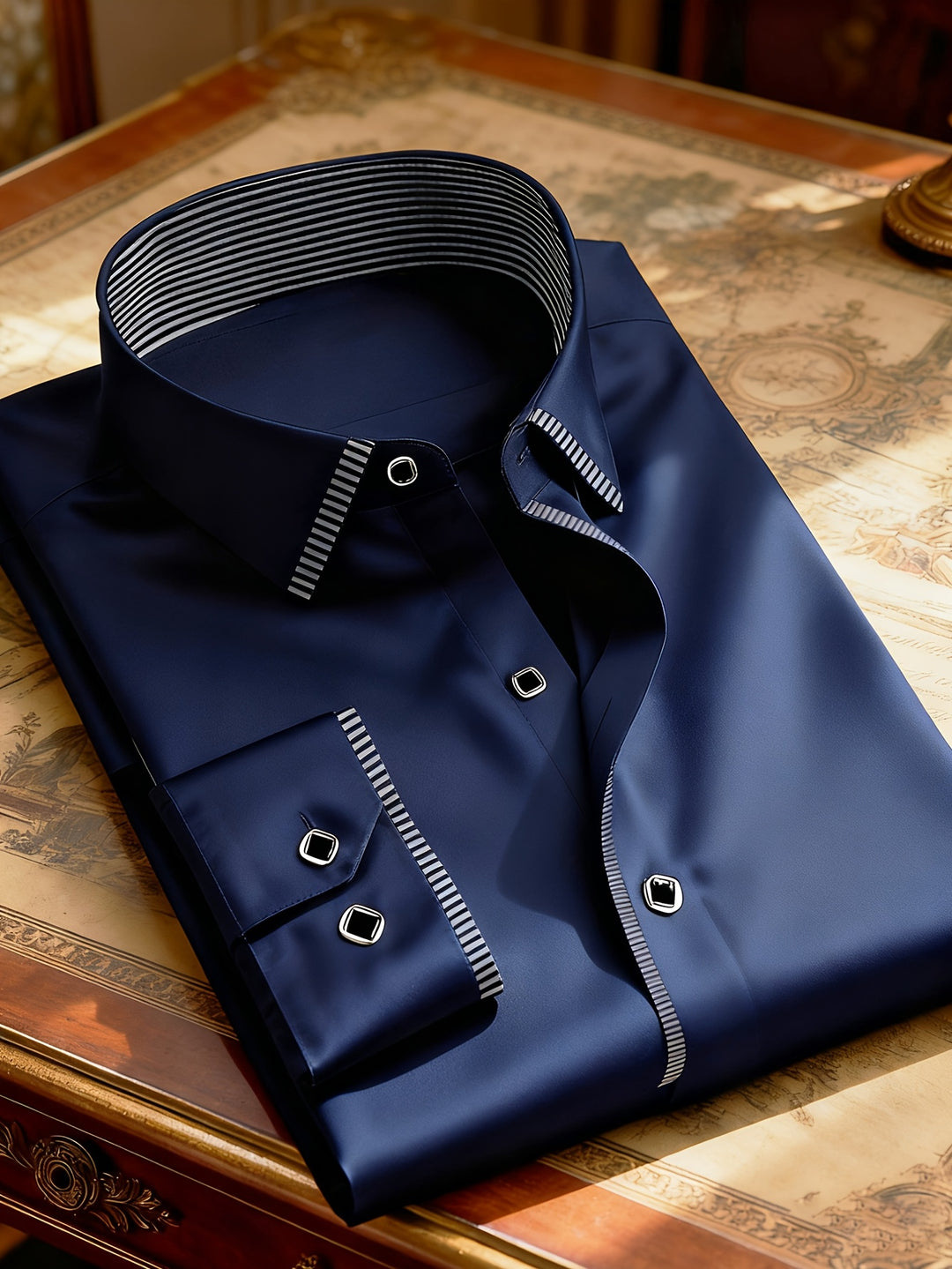 Cassian | Men's Layered Contrast Collar Shirt