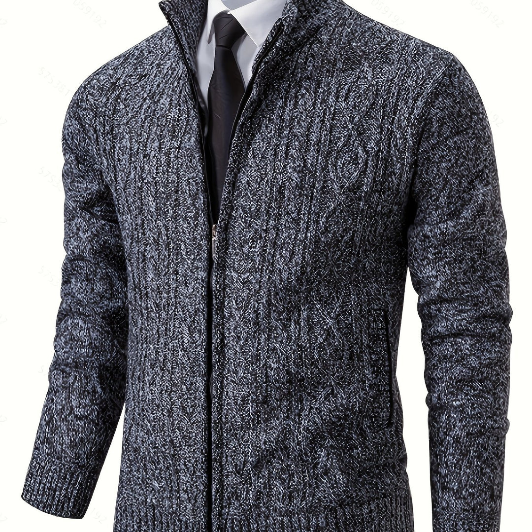 Rupert | Cable-Knit Stand-Collar Cardigan