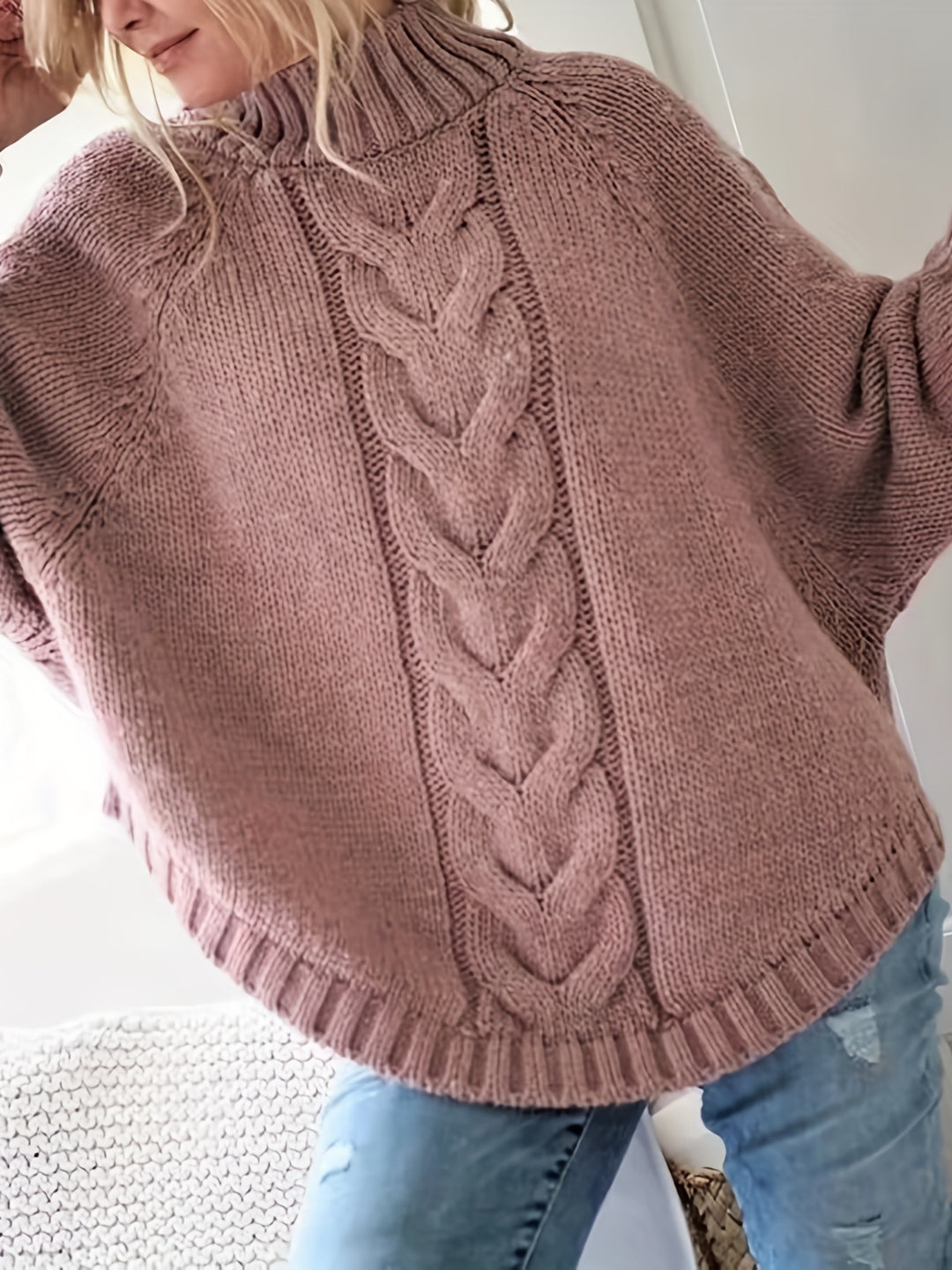 Carolyn | Cable-Knit High-Neck Sweater